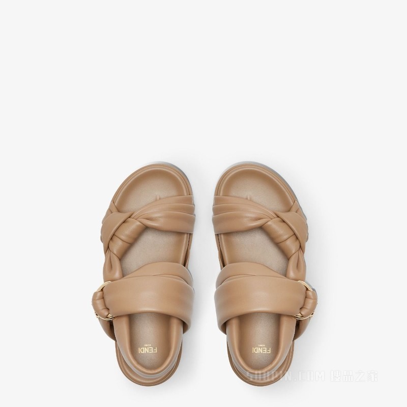 FENDI Feel 米色纳帕皮革凉鞋