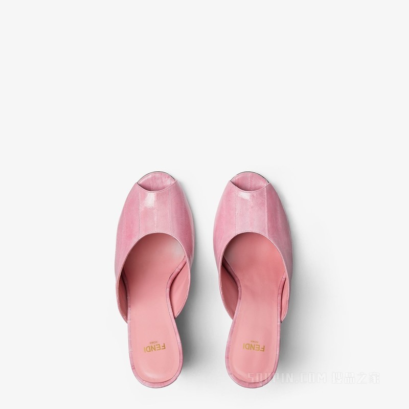 FENDI Arco 粉红色盲鳗皮革凉鞋