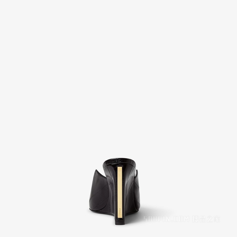 FENDI Arco 黑色盲鳗皮革凉鞋