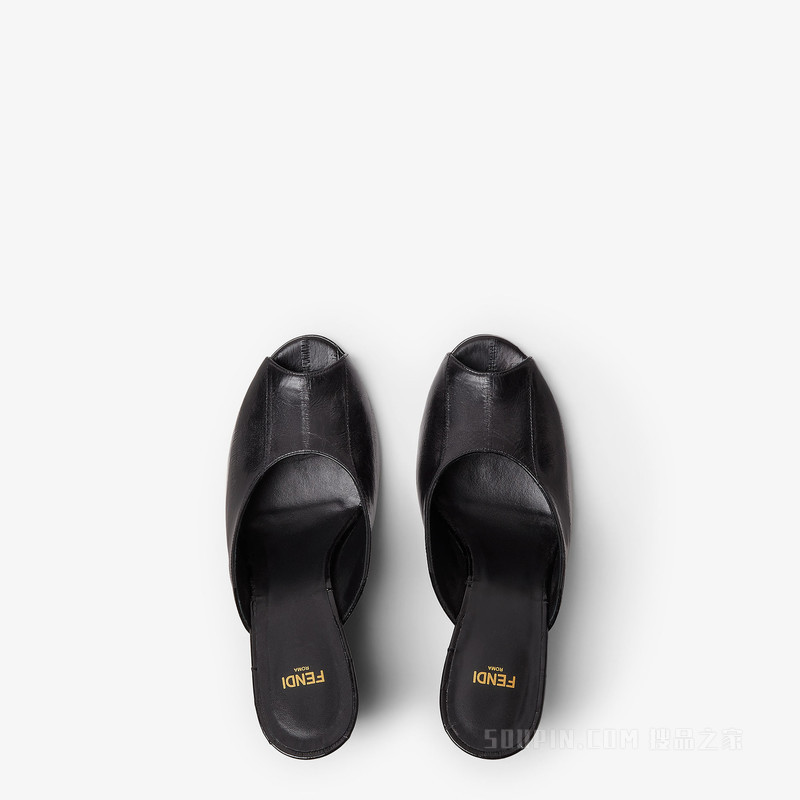 FENDI Arco 黑色盲鳗皮革凉鞋