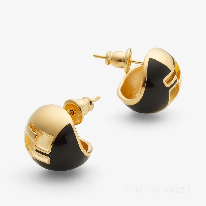 FENDI Sphera耳环 金色和黑色耳环