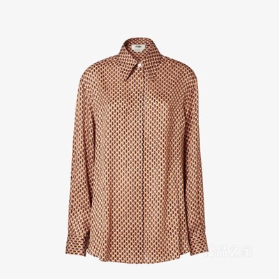衬衫 FENDI Dots粉红色提花桑蚕丝衬衫