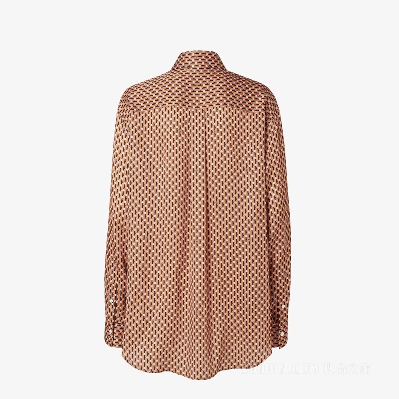 衬衫 FENDI Dots粉红色提花桑蚕丝衬衫