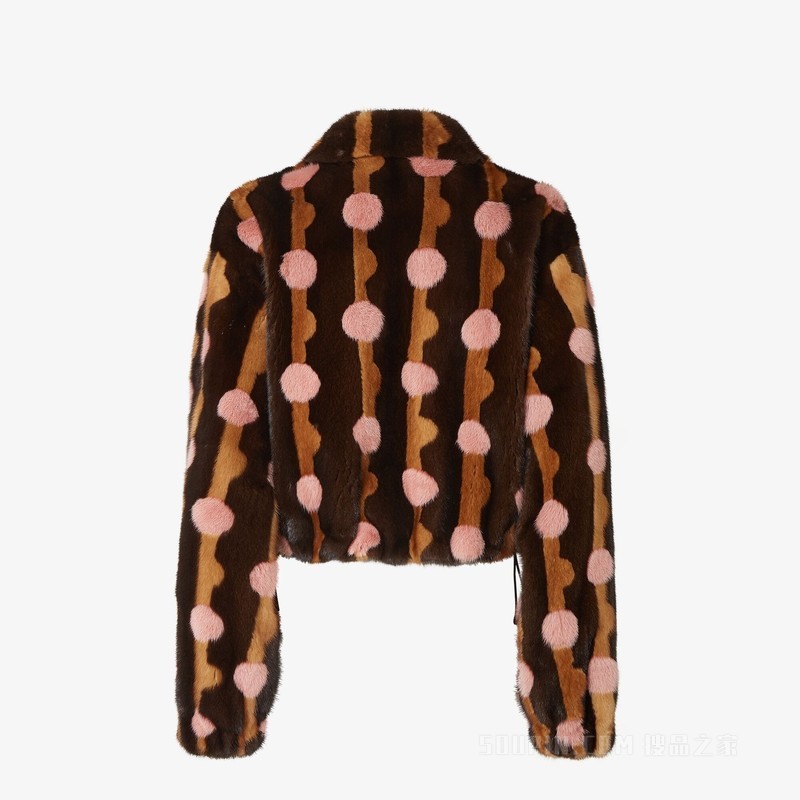 夹克衫 FENDI Dots 棕色貂皮夹克