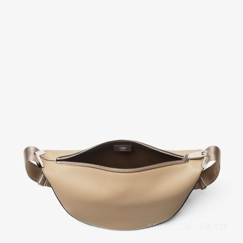 中号FF Squared FENDI背包 米色皮革手袋