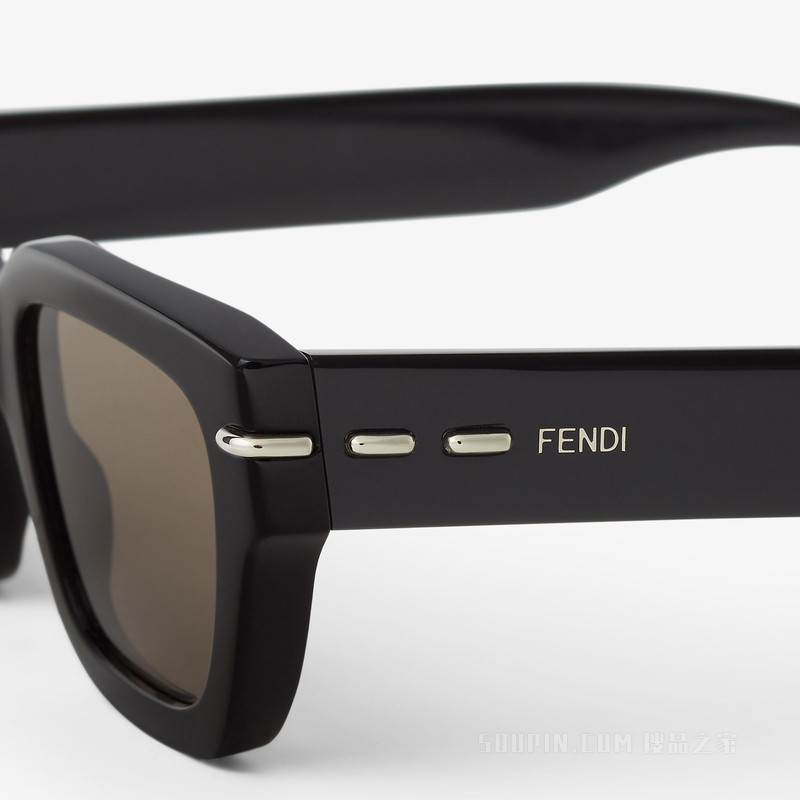 FENDI Selleria  低横梁设计黑色醋酸酯材料太阳镜