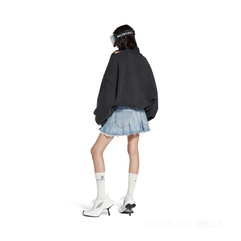 褶裥迷你半身裙