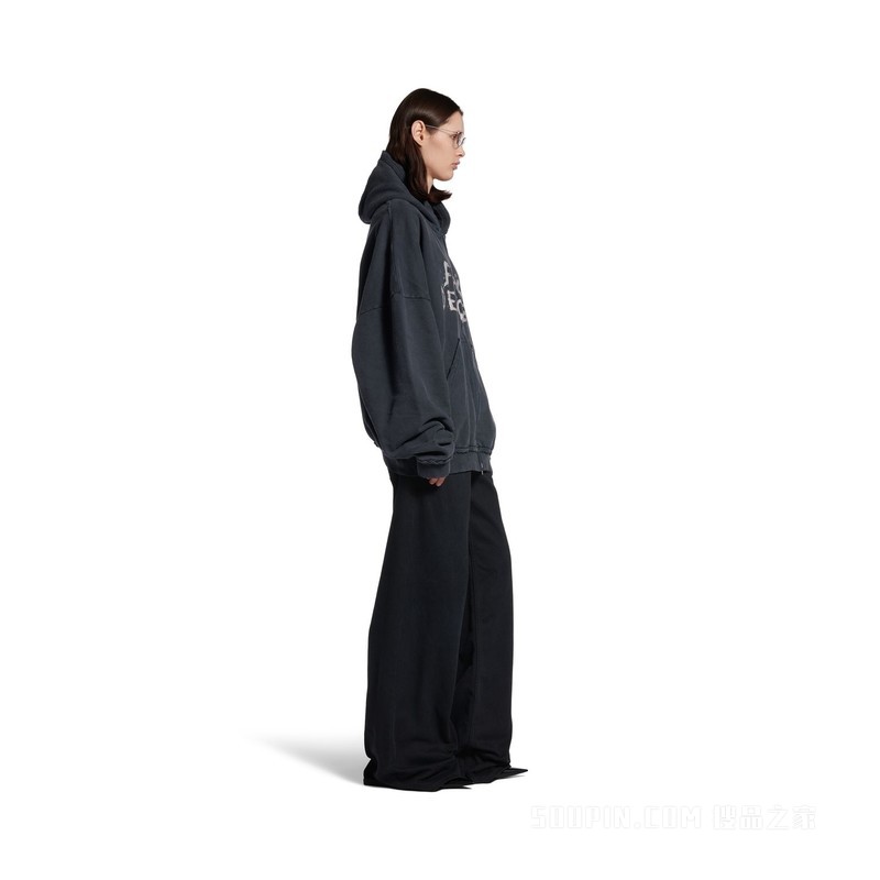 FASHION DESIGNER大号版型拉链连帽卫衣