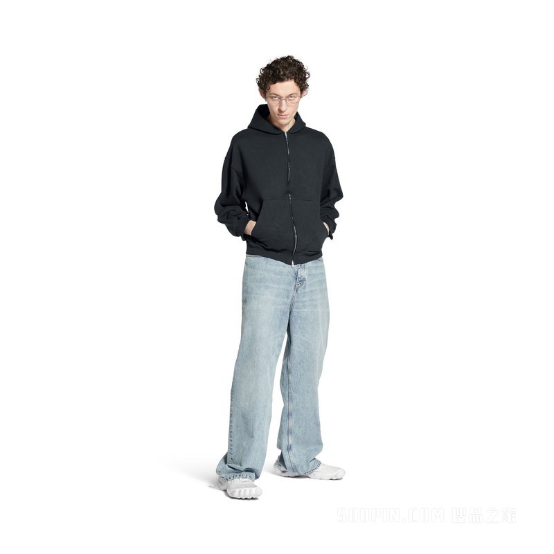 FLIPPED UNI HOODIE常规版型拉链连帽卫衣