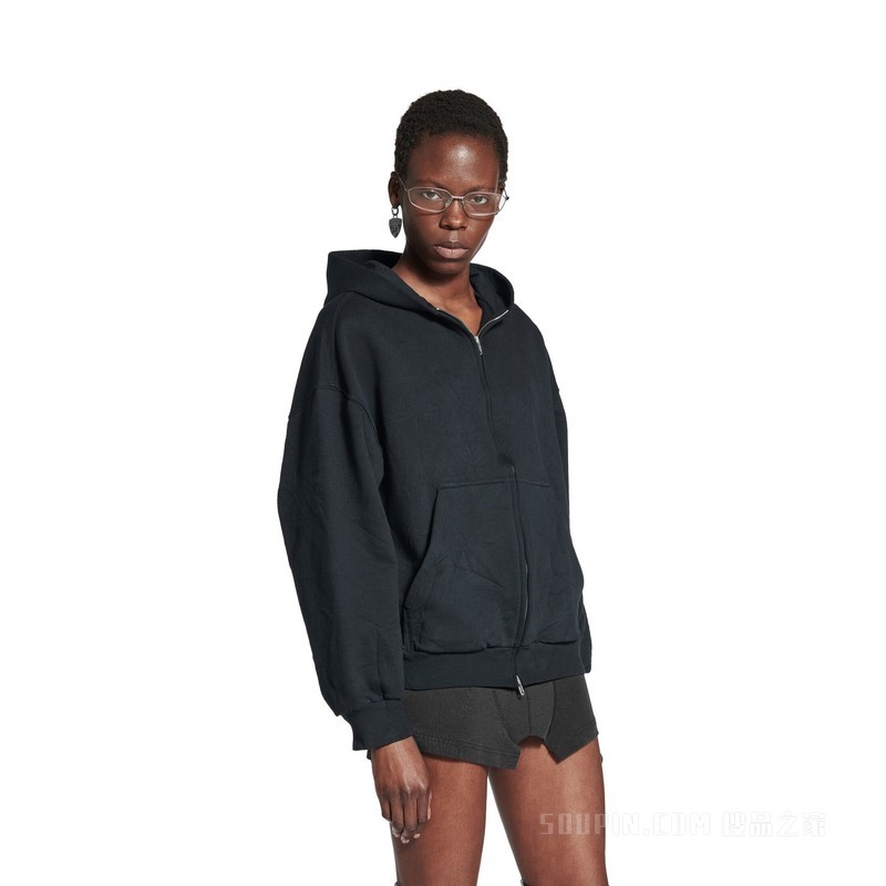 FLIPPED UNI HOODIE常规版型拉链连帽卫衣