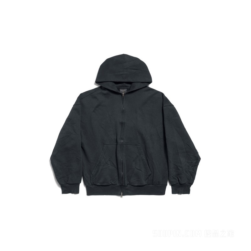 FLIPPED UNI HOODIE常规版型拉链连帽卫衣