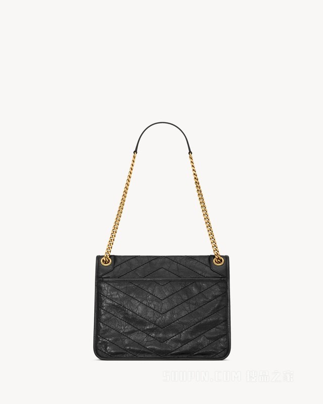 NIKI中号复古皮革手袋