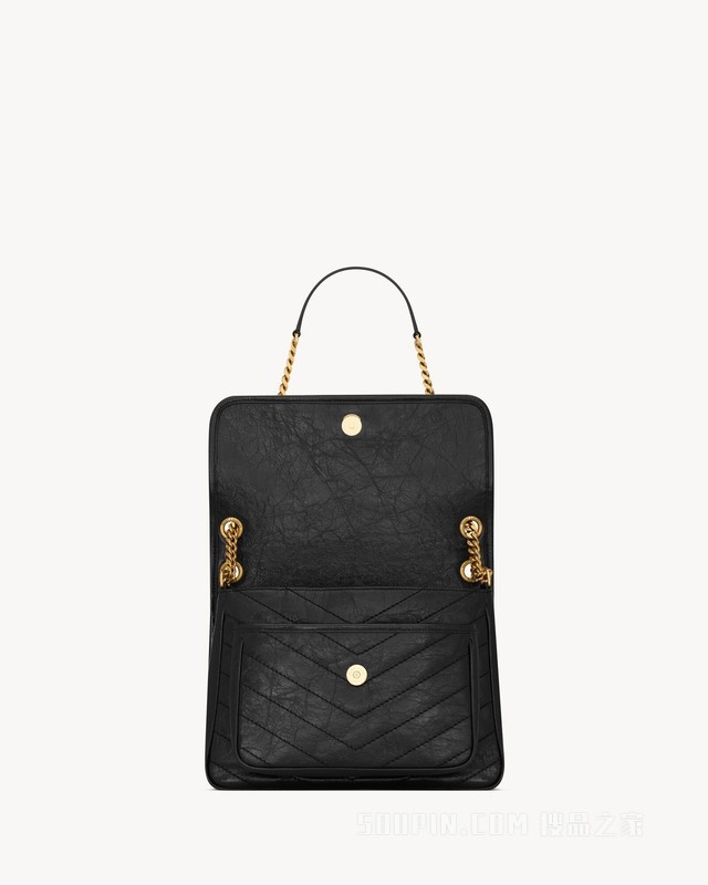 NIKI中号复古皮革手袋