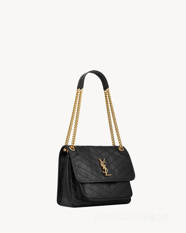 NIKI中号复古皮革手袋