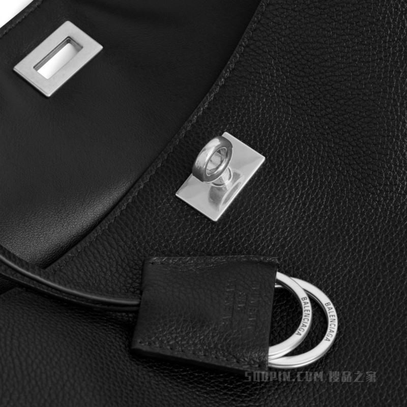RODEO中号粒面牛皮革手提包