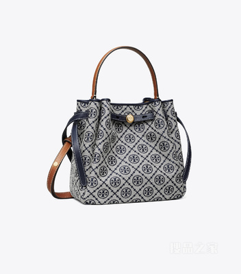 Romy T Monogram 水桶包 Tory 海军蓝