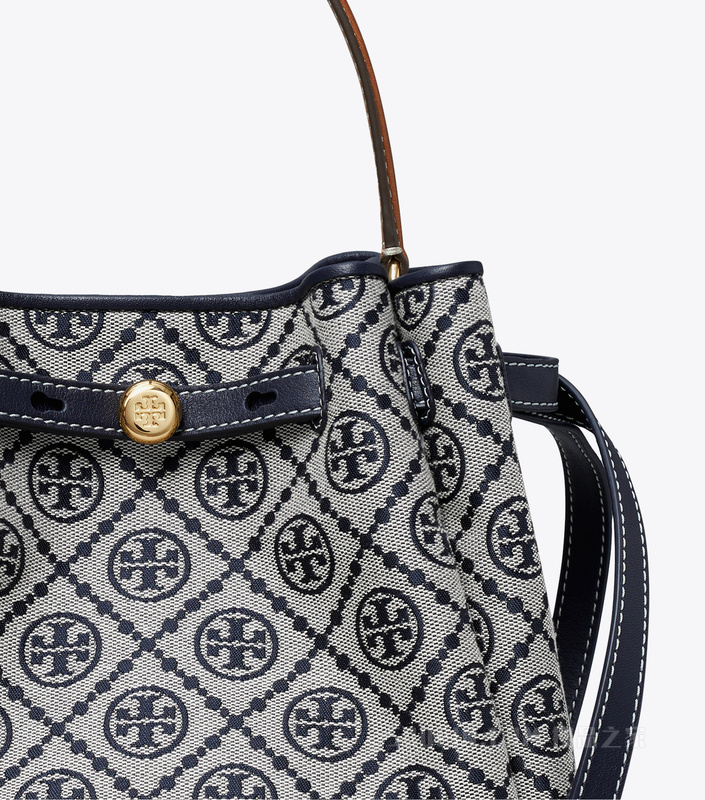 Romy T Monogram 水桶包 Tory 海军蓝