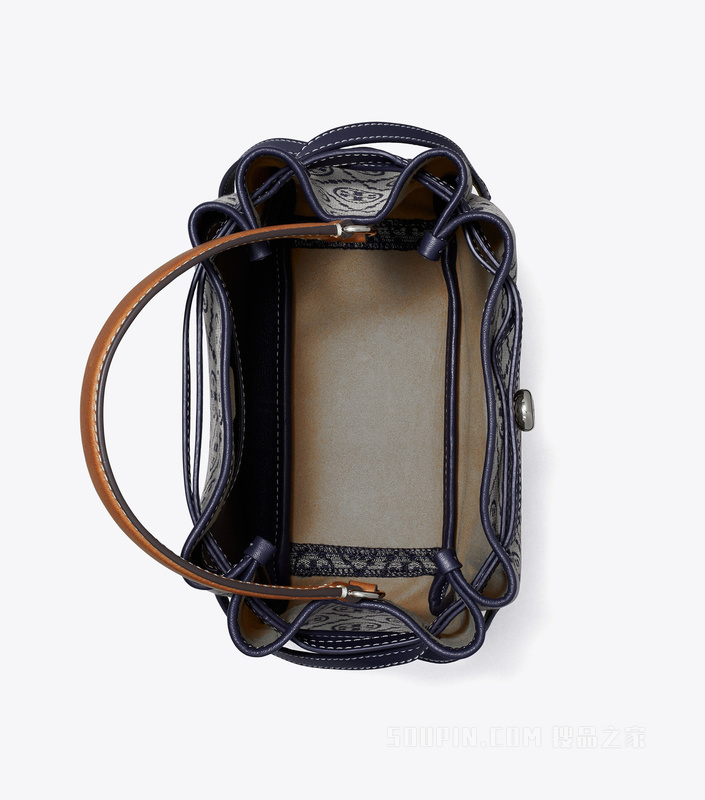 Romy T Monogram 水桶包 Tory 海军蓝