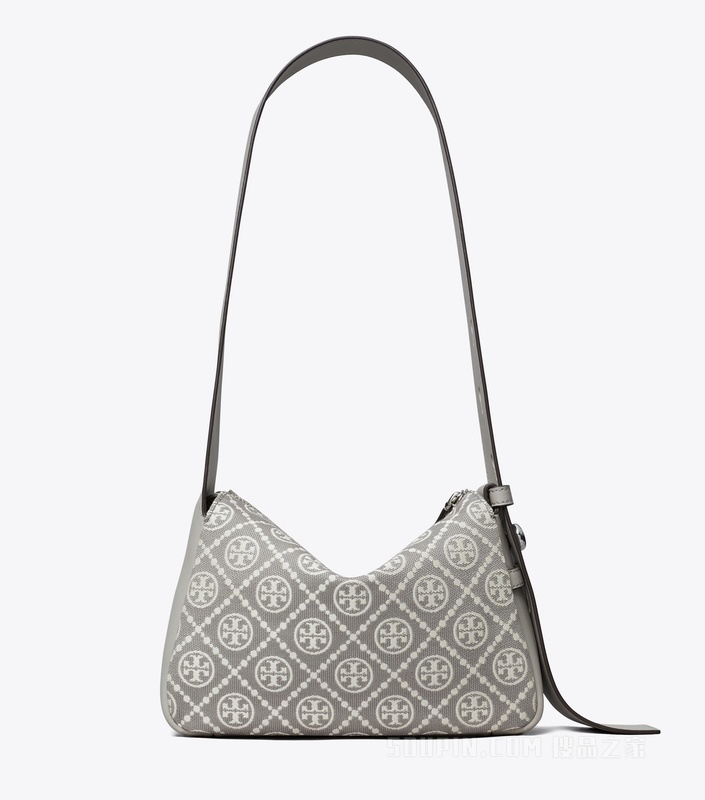 Romy T Monogram 小号肩背包 灰色