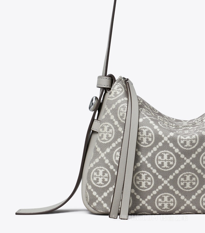 Romy T Monogram 小号肩背包 灰色