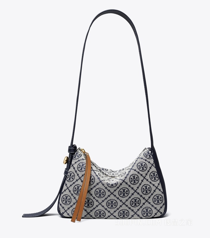 Romy T Monogram 小号肩背包 Tory 海军蓝