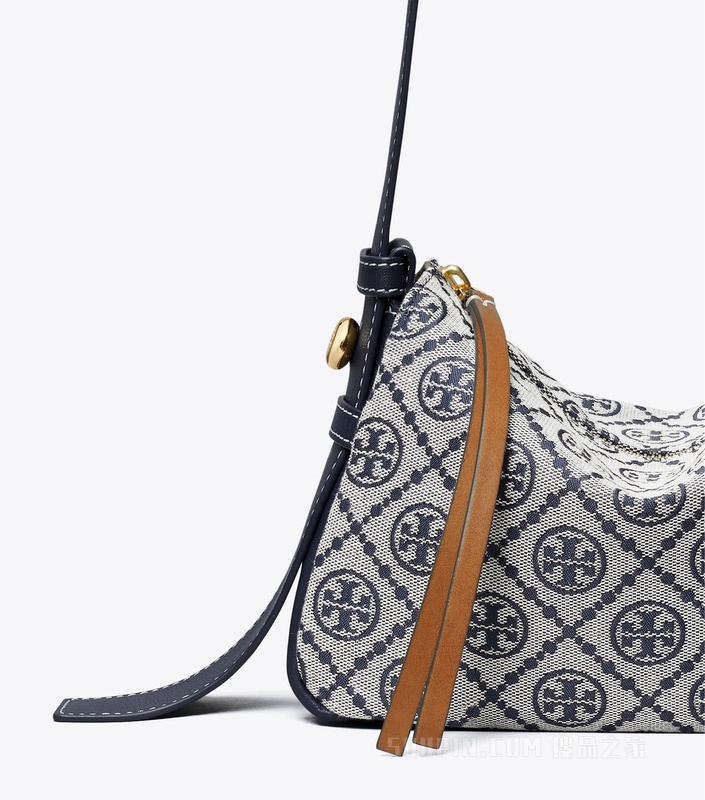 Romy T Monogram 小号肩背包 Tory 海军蓝