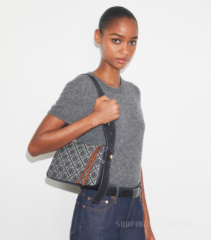 Romy T Monogram 小号肩背包 Tory 海军蓝