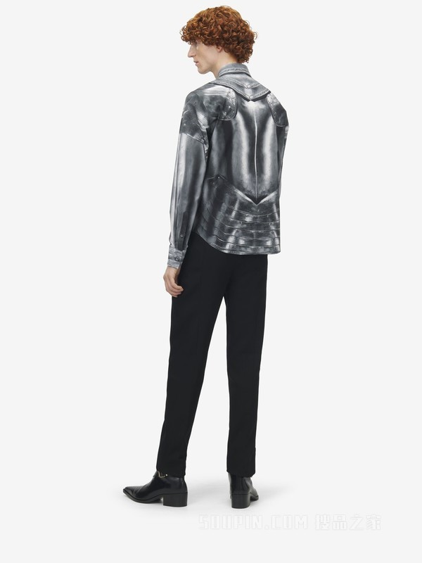 盔甲印花府绸衬衫