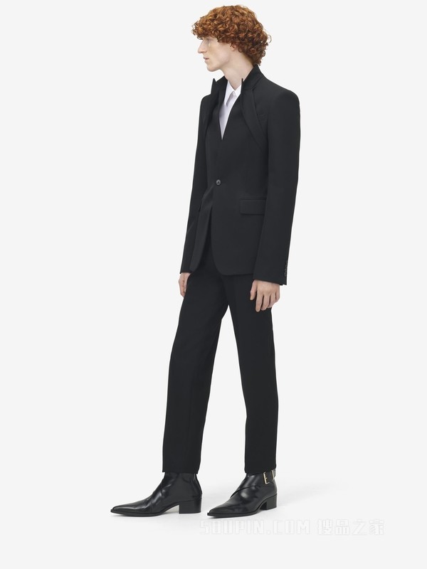 反领单排扣夹克