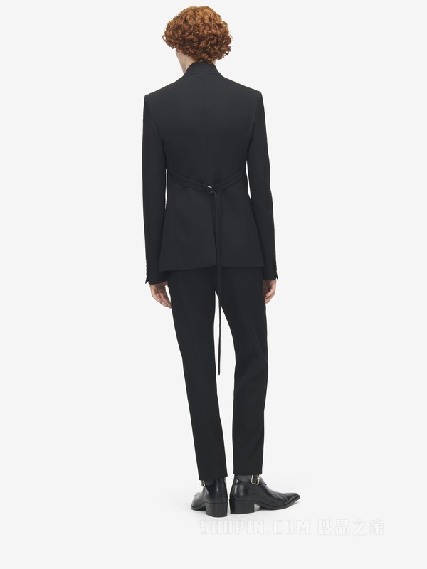 反领单排扣夹克