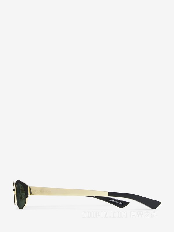 McQueen Ellipse金属太阳眼镜