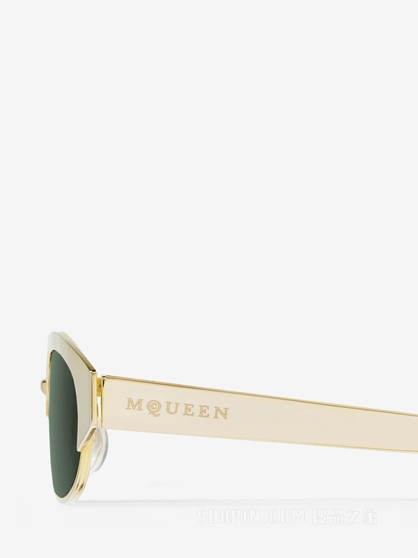 McQueen Ellipse金属太阳眼镜