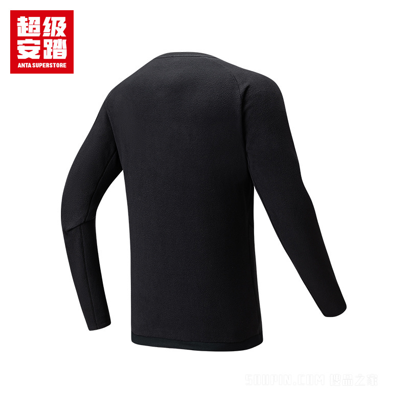 超级安踏跑训轻暖绒男子套头卫衣