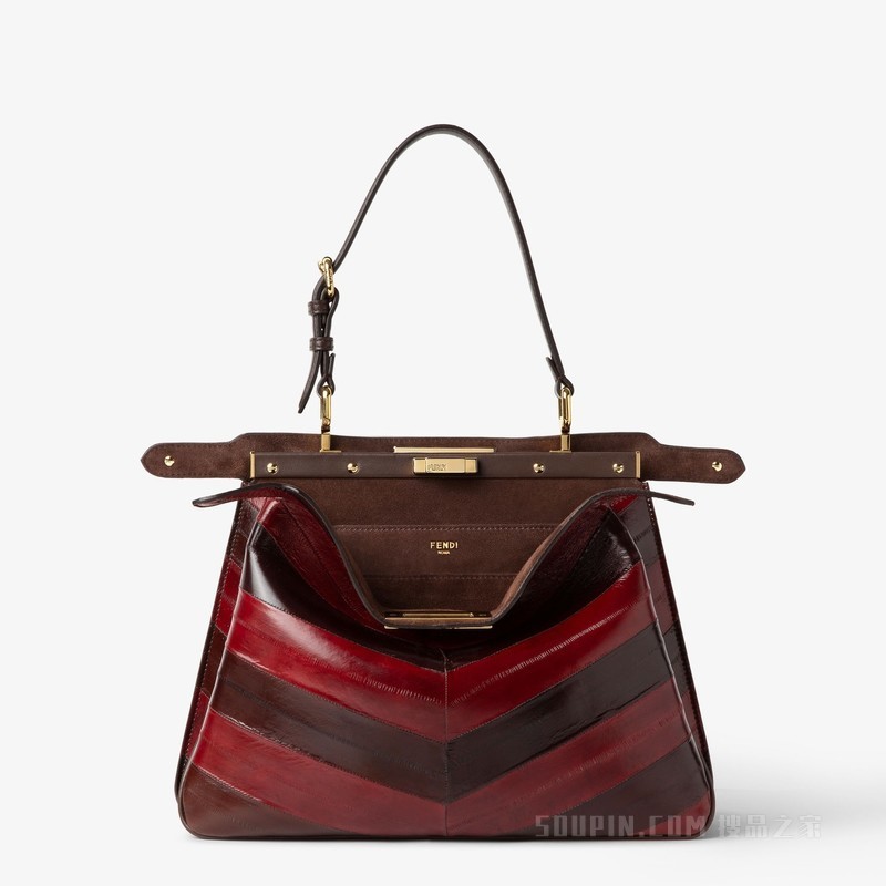 Peekaboo Soft中号手袋 双色镶饰盲鳗皮革手袋