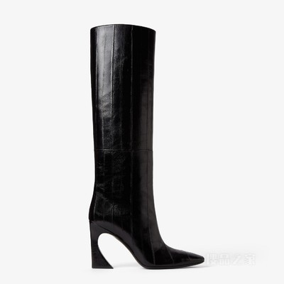 FENDI Arco 黑色盲鳗皮革靴子