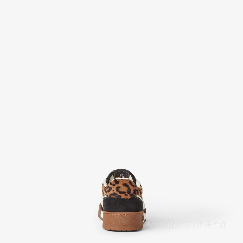 FENDI Match 小马毛和绒面材质拼色低帮厚底鞋