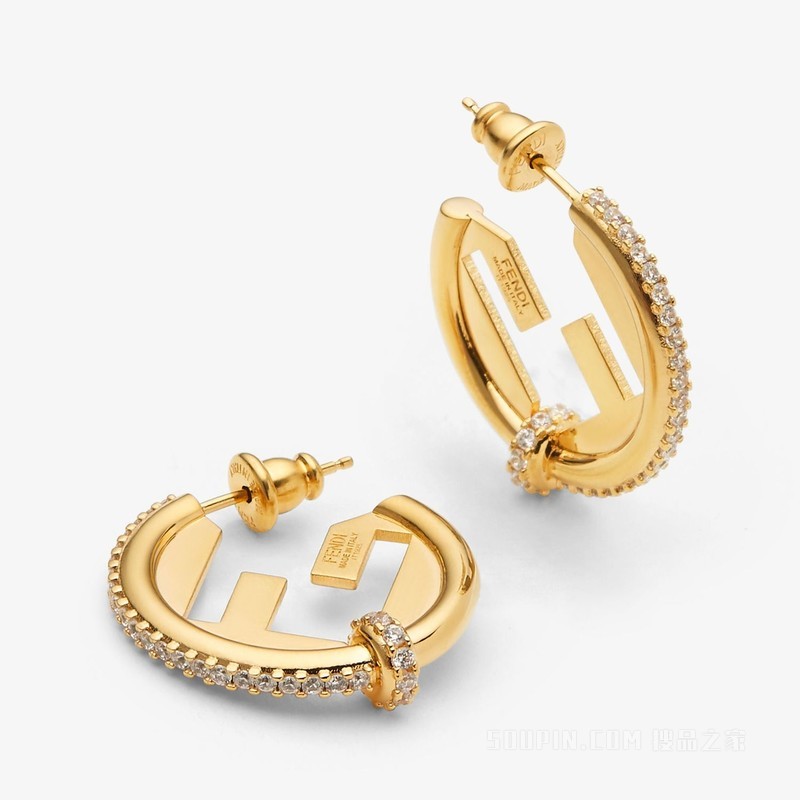 FENDI EverRound耳环 金色耳环