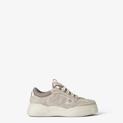 Fendi Force运动鞋 灰色皮革低帮鞋