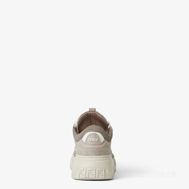 Fendi Force运动鞋 灰色皮革低帮鞋