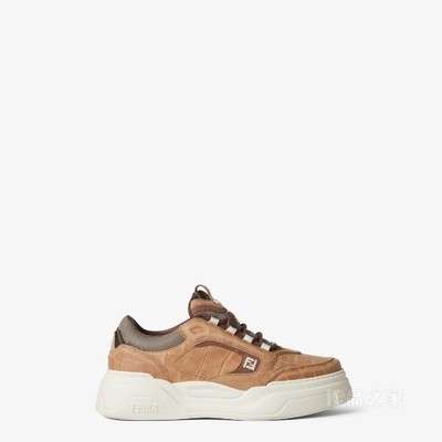Fendi Force运动鞋 米色皮革低帮鞋