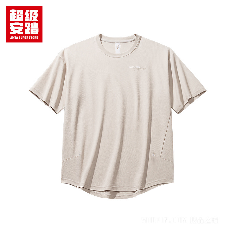超级安踏跑训男子抗菌短袖针织衫