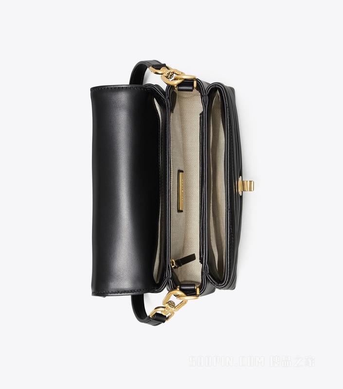 Kira Chevron Top-Handle 手提包 黑色