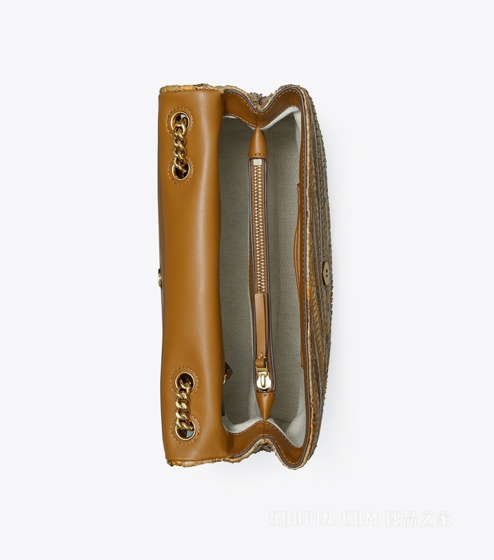 Kira Chevron 珍稀皮革两用肩背包 焦糖色