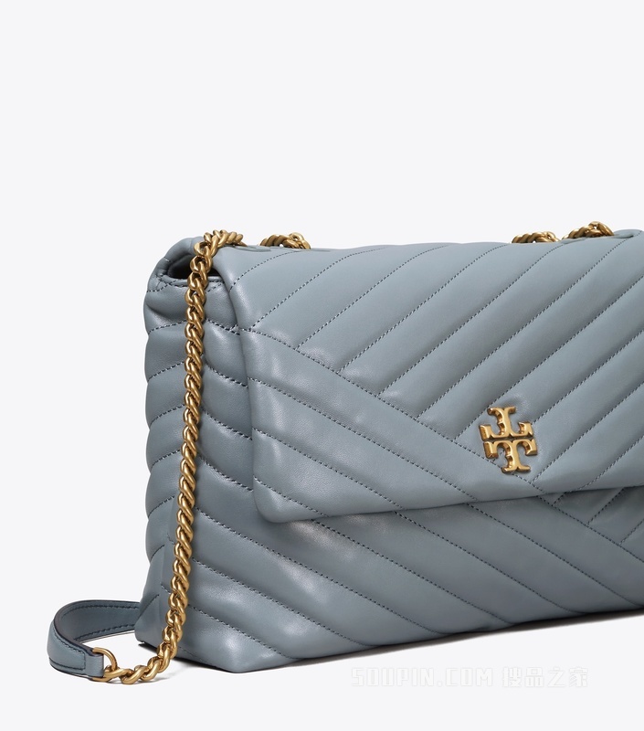 Kira Chevron 两用肩背包 雨水蓝/深金色