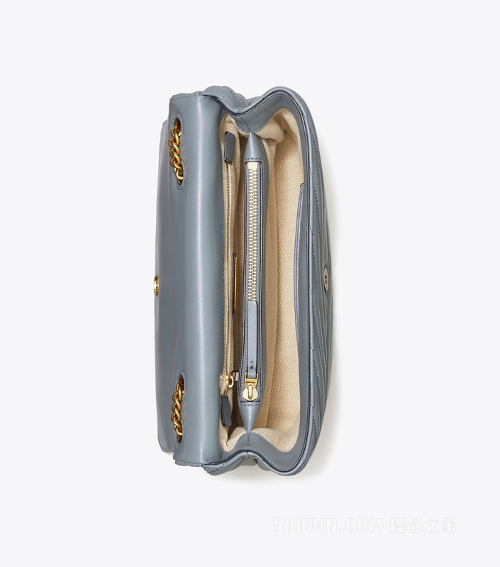 Kira Chevron 两用肩背包 雨水蓝/深金色