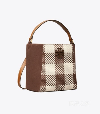 McGraw 编织格纹小号水桶包 冷萃咖啡