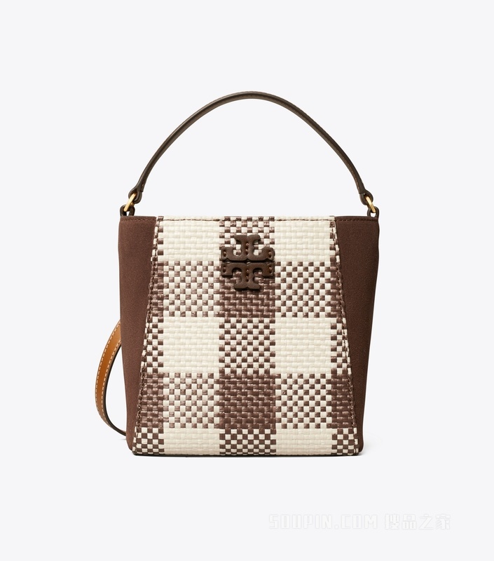 McGraw 编织格纹小号水桶包 冷萃咖啡