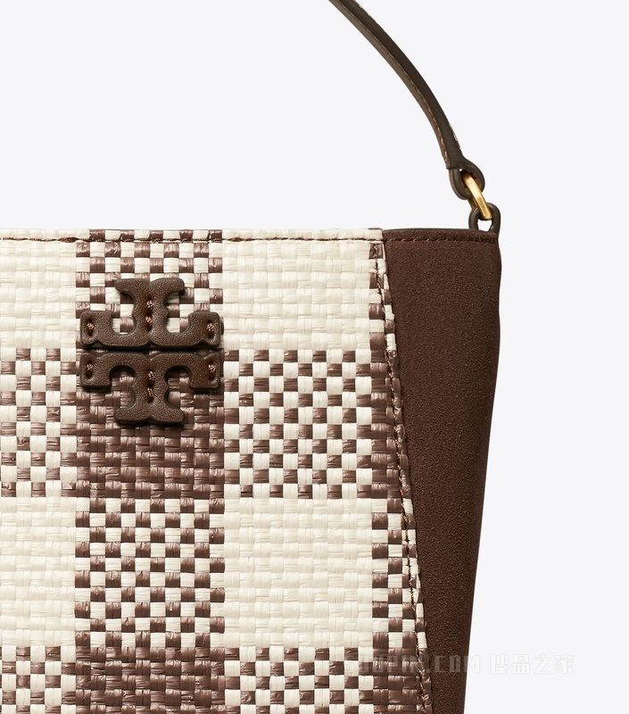 McGraw 编织格纹小号水桶包 冷萃咖啡