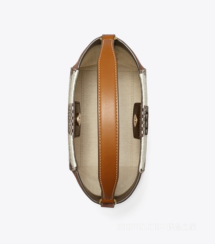 McGraw 编织格纹小号水桶包 冷萃咖啡