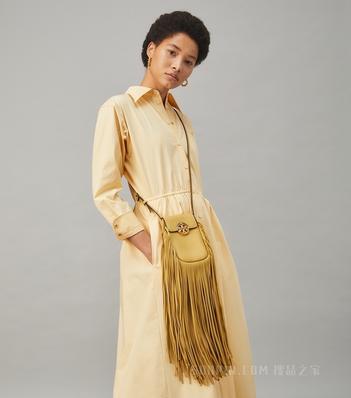 Miller 流苏手机斜挎包 蜜蜡黄